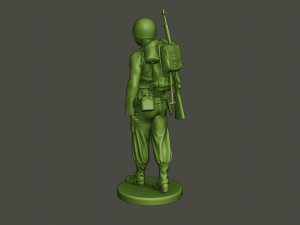 american soldier ww2 walking a5 Modello di stampa 3D