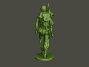 american soldier ww2 walking a5 Modello di stampa 3D