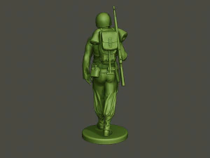 american soldier ww2 walking a5 3D Print Model