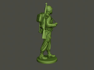 american soldier ww2 walking a5 Modello di stampa 3D