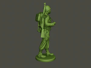 american soldier ww2 walking a5 3D Print Model