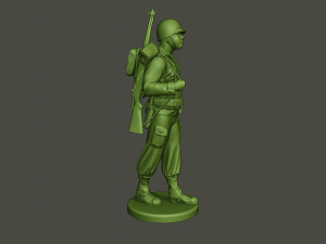 american soldier ww2 walking a5 Modello di stampa 3D