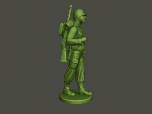 american soldier ww2 walking a5 3D Print Model
