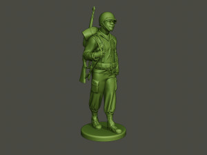 american soldier ww2 walking a5 Modello di stampa 3D