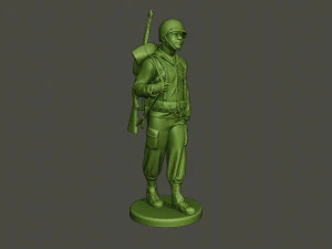 american soldier ww2 walking a5 3D Print Model