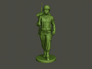 american soldier ww2 walking a5 Modello di stampa 3D