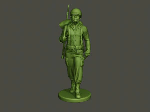 american soldier ww2 walking a5 3D Print Model