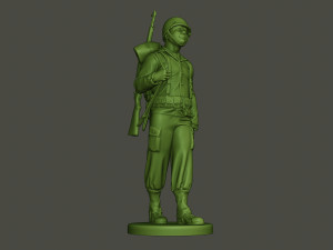 american soldier ww2 walking a5 Modello di stampa 3D