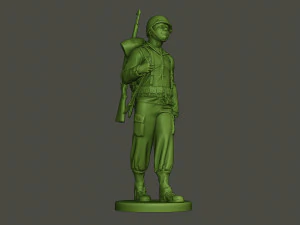 american soldier ww2 walking a5 3D Print Model
