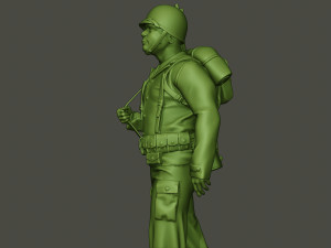 american soldier ww2 walking a5 Modello di stampa 3D