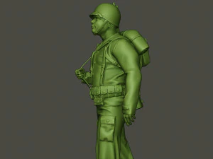 american soldier ww2 walking a5 3D Print Model
