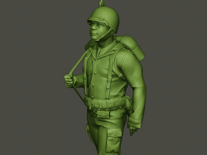american soldier ww2 walking a5 Modello di stampa 3D