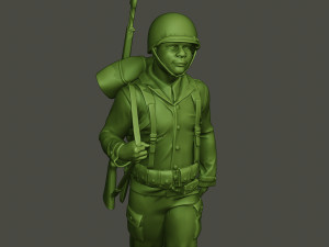 american soldier ww2 walking a5 Modello di stampa 3D