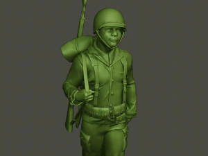 american soldier ww2 walking a5 3D Print Model