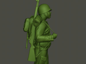 american soldier ww2 walking a5 Modello di stampa 3D