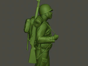 american soldier ww2 walking a5 3D Print Model