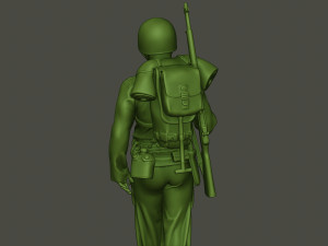 american soldier ww2 walking a5 Modello di stampa 3D