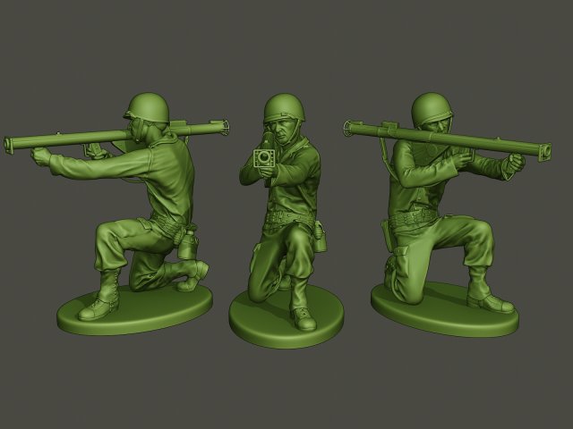 american soldier ww2 shoot crouched a4 Modèles 3D en vedette .c4d .max .obj .3ds .fbx .stl .blend 