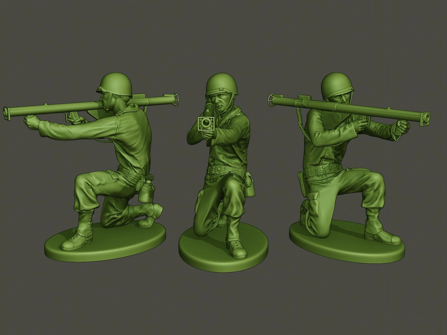 american soldier ww2 shoot crouched a4 3D Print Model .c4d .max .obj .3ds .fbx .stl .blend 
