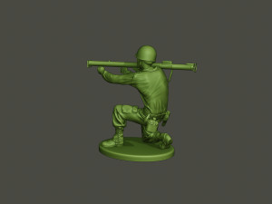 american soldier ww2 shoot crouched a4 Modèles 3D en vedette