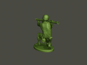 american soldier ww2 shoot crouched a4 Modèles 3D en vedette