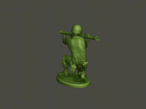 american soldier ww2 shoot crouched a4 3D Print Model