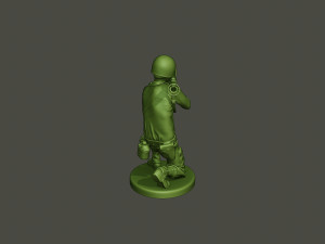 american soldier ww2 shoot crouched a4 Modèles 3D en vedette