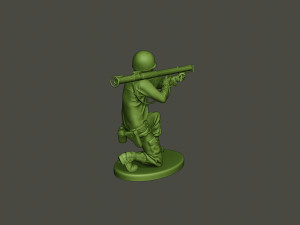 american soldier ww2 shoot crouched a4 Modèles 3D en vedette