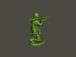 american soldier ww2 shoot crouched a4 3D Print Model
