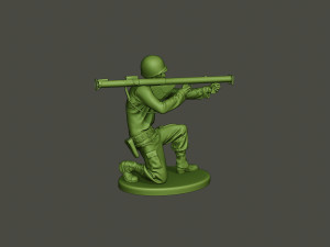 american soldier ww2 shoot crouched a4 Modèles 3D en vedette