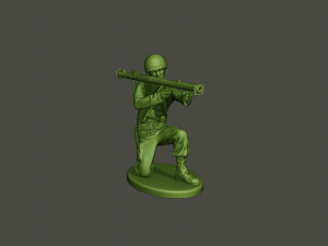 american soldier ww2 shoot crouched a4 Modèles 3D en vedette