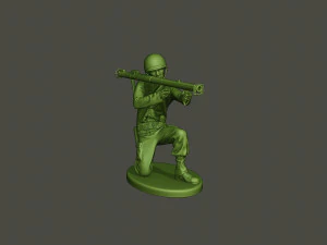 american soldier ww2 shoot crouched a4 3D Print Model