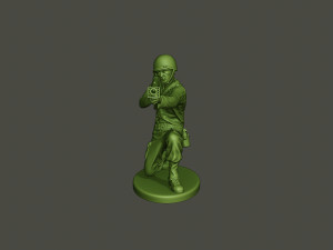 american soldier ww2 shoot crouched a4 Modèles 3D en vedette