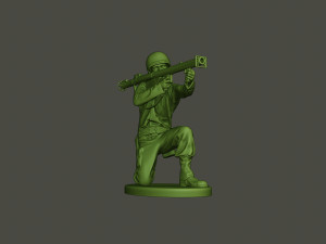 american soldier ww2 shoot crouched a4 Modèles 3D en vedette