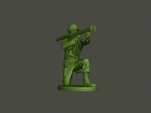 american soldier ww2 shoot crouched a4 3D Print Model