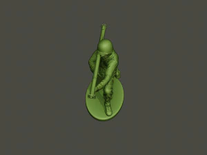 american soldier ww2 shoot crouched a4 3D Print Model