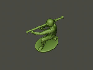 american soldier ww2 shoot crouched a4 Modèles 3D en vedette