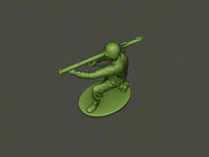 american soldier ww2 shoot crouched a4 3D Print Model