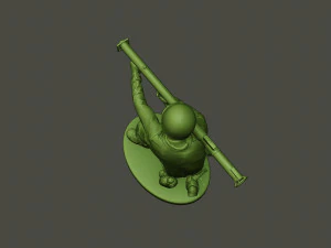 american soldier ww2 shoot crouched a4 3D Print Model