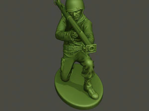 american soldier ww2 shoot crouched a4 3D Print Model