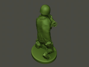 american soldier ww2 shoot crouched a4 Modèles 3D en vedette