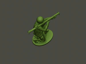 american soldier ww2 shoot crouched a4 3D Print Model