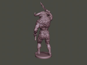 minotaur warrior stand2 two axes Modèles 3D en vedette