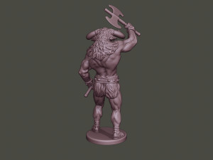 minotaur warrior stand2 two axes Modèles 3D en vedette