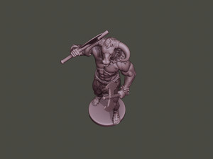 minotaur warrior stand2 two axes Modèles 3D en vedette