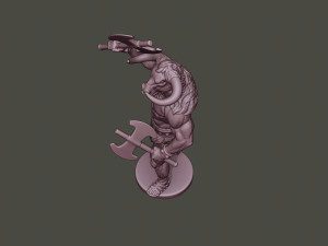 minotaur warrior stand2 two axes Modèles 3D en vedette