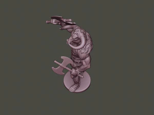minotaur warrior stand2 two axes 3D Print Model