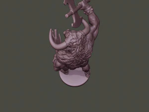 minotaur warrior stand2 two axes 3D Print Model
