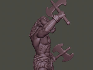 minotaur warrior stand2 two axes Modèles 3D en vedette