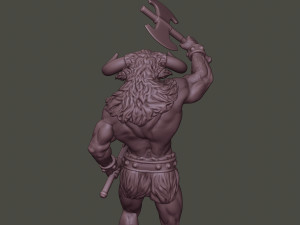 minotaur warrior stand2 two axes Modèles 3D en vedette